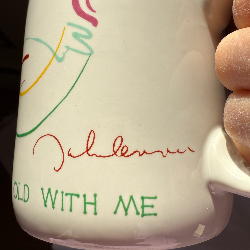Rare John Lennon coffee mug "Grow Old With Me" - Picture 6 of 7